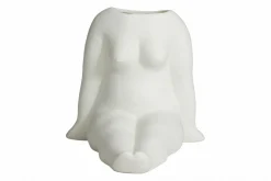 Vase Sitting Body Keramik weiß