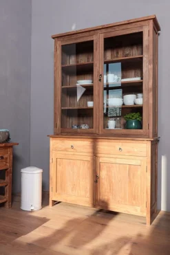 Vitrine Loft Teakholz massiv schmal