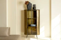 Vitrine Space Metall messing antik h 161 cm