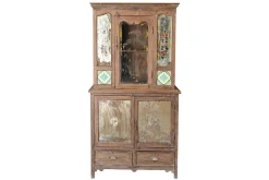 Vitrinenschrank Dutch Style mit Kacheln natur