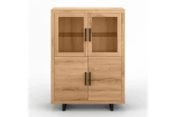 Vitrinenschrank Lucca Eiche H 180 cm