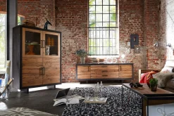 Vitrinenschrank Lucca Eiche H 180 cm