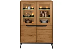 Vitrinenschrank Messina Eiche B 120cm