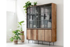 Vitrinenschrank Metropole Teak B 180 cm
