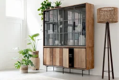 Vitrinenschrank Metropole Teak B 180 cm