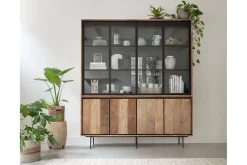 Vitrinenschrank Metropole Teak B 180 cm