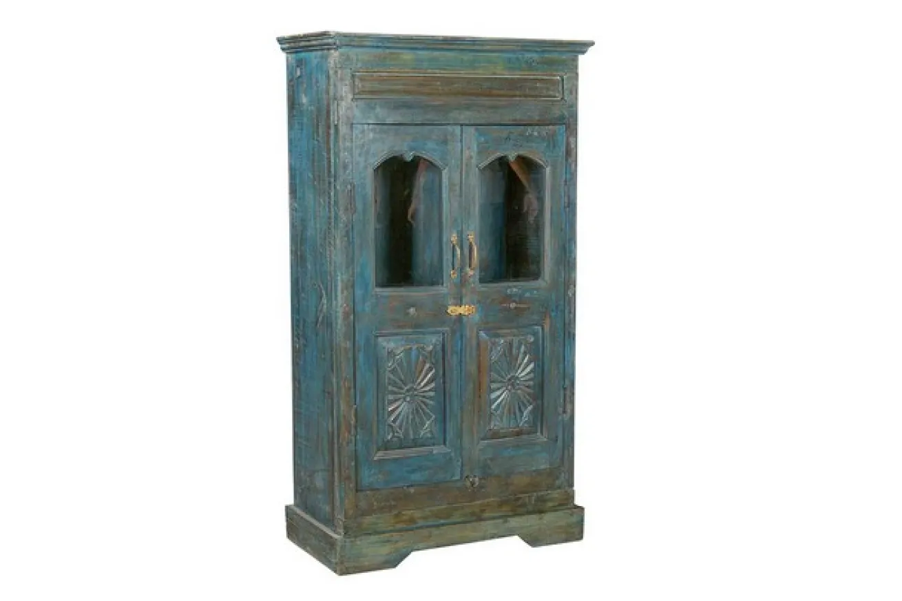 Vitrinenschrank Vintage blau