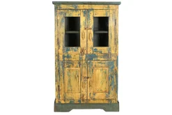 Vitrinenschrank Vintage gelb