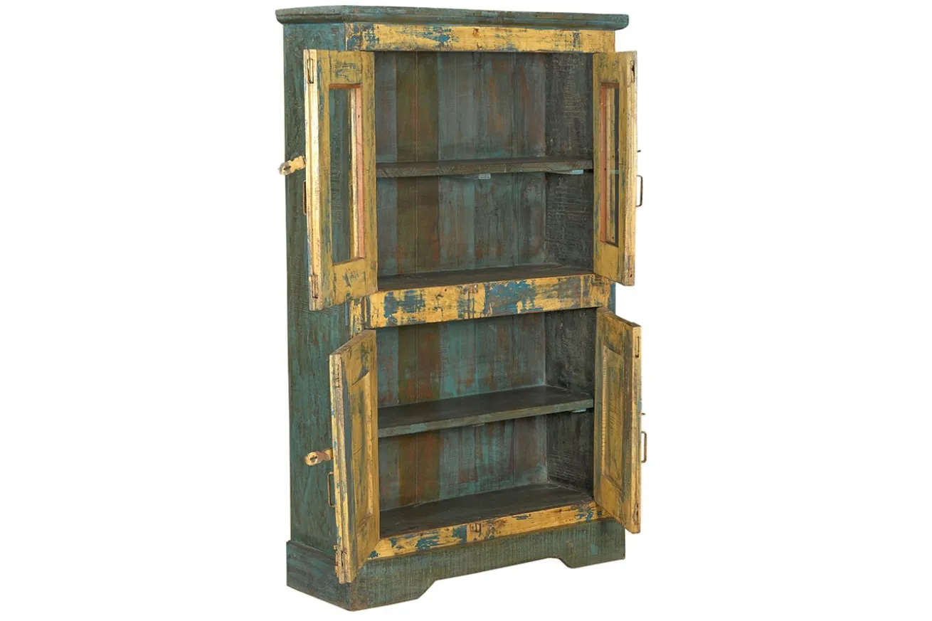 Vitrinenschrank Vintage gelb