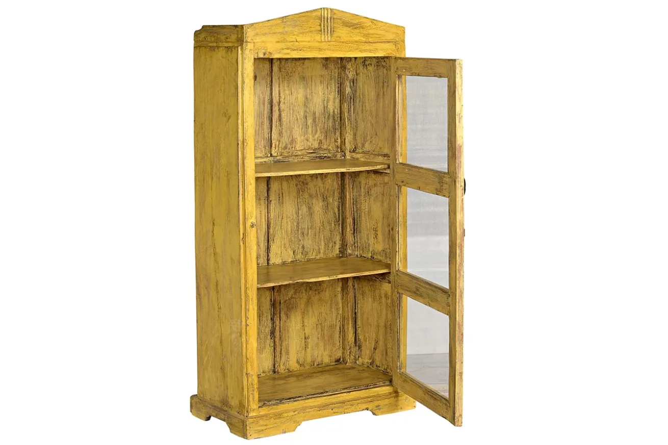 Vitrinenschrank Vintage gelb