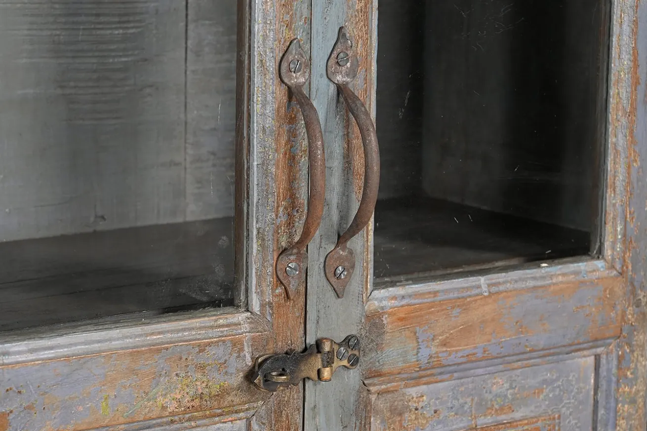 Vitrinenschrank Vintage grau