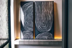 Wandbild Sestri schwarz weiss 63x123