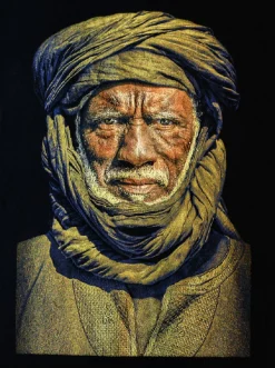 Wandbild Taureg Man H 140 cm