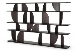 Wandregal Geometric Teak gebeizt