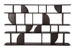 Wandregal Geometric Teak gebeizt