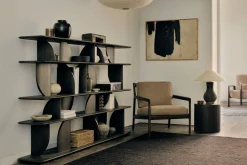 Wandregal Geometric Teak gebeizt