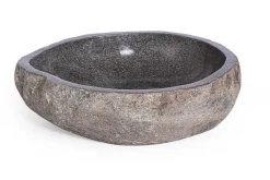 Waschbecken Kiesel oval groß