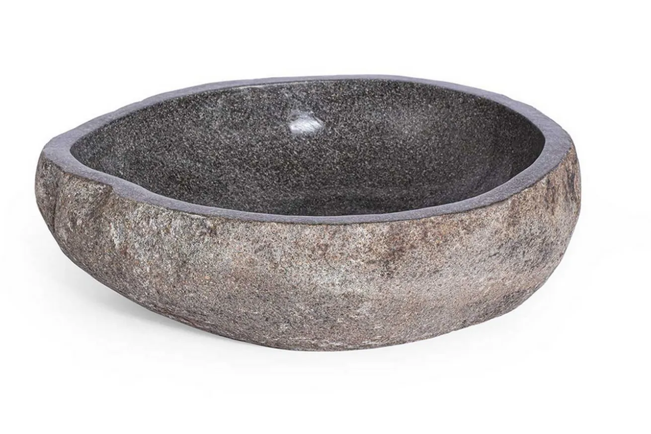 Waschbecken Kiesel oval groß