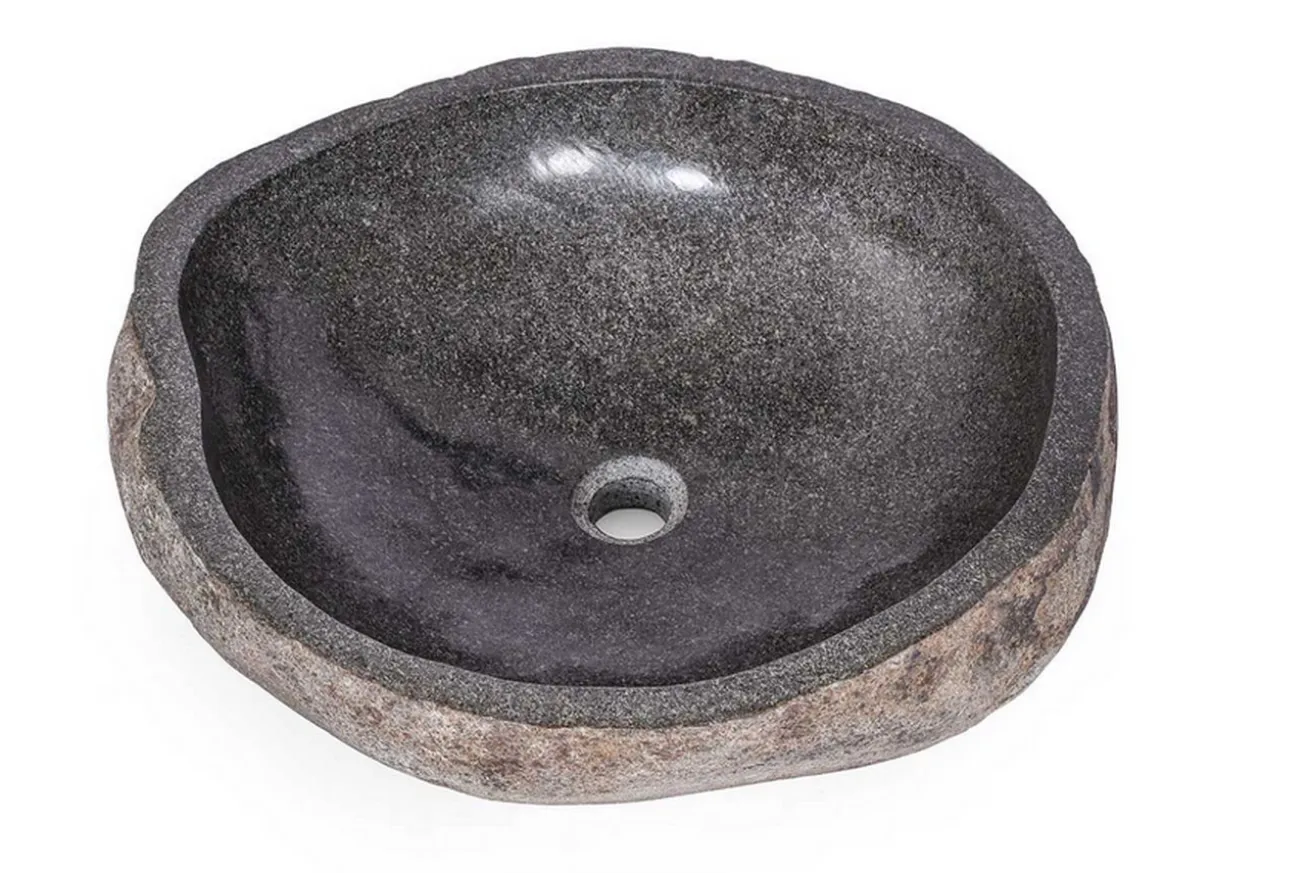 Waschbecken Kiesel oval groß