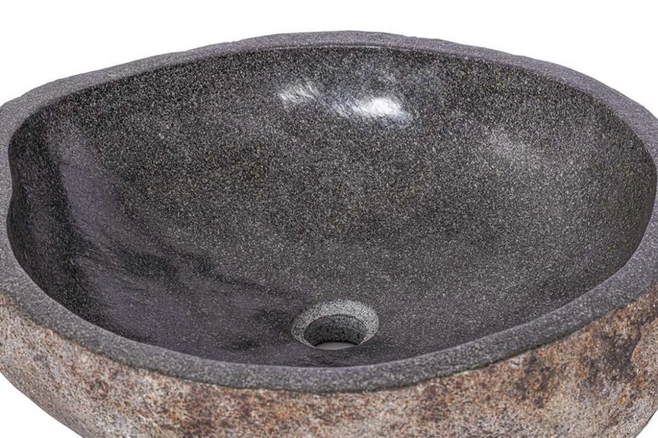 Waschbecken Kiesel oval groß