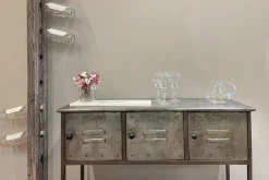 Weinregal Teak grau H 180 cm