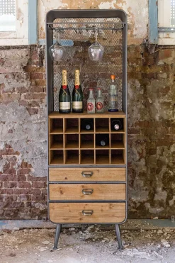 Weinregal Vino Metall Massivholz