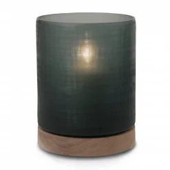 Windlicht Aran auf Holzfuß smoke L