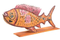 Windlicht Fisch Metall klein