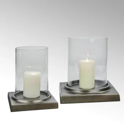 Windlicht Herakles dunkel bronze hoch