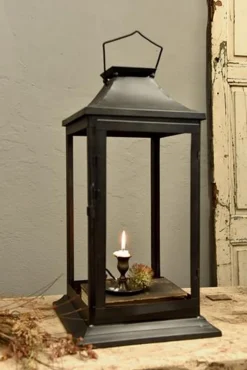 Windlicht Paris Metall schwarz