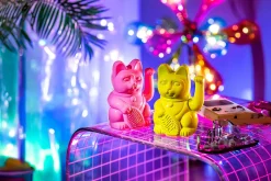 Winkekatze Lucky Cat Cosmic shiny gelb