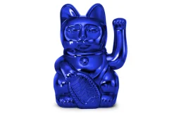 Winkekatze Lucky Cat Cosmic shiny blau