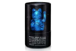 Winkekatze Lucky Cat Cosmic shiny blau