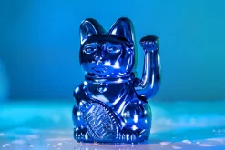 Winkekatze Lucky Cat Cosmic shiny blau