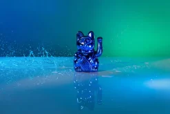 Winkekatze Lucky Cat Cosmic shiny blau