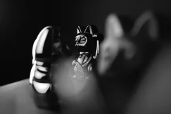 Winkekatze Lucky Cat Cosmic shiny schwarz