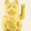 Winkekatze Lucky Cat matt gelb