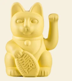 Winkekatze Lucky Cat matt gelb
