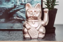 Winkekatze Lucky Cat matt rosegold